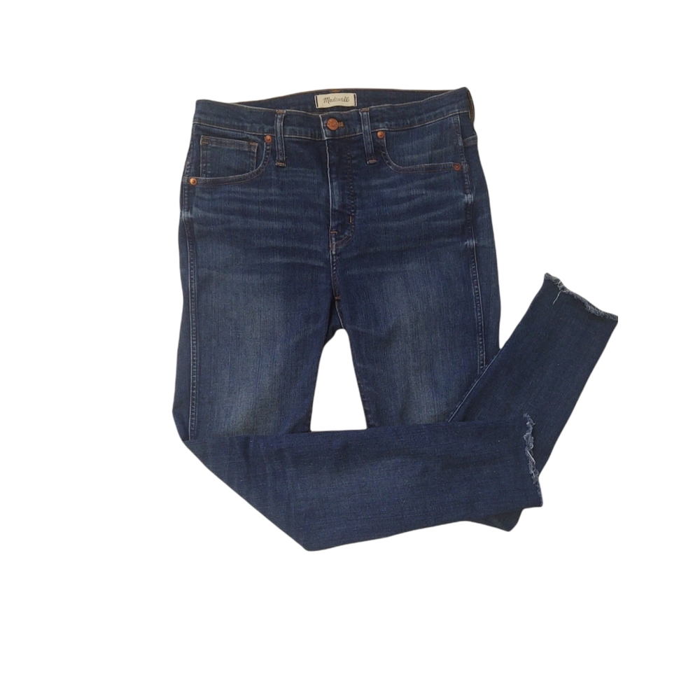 Madewell raw hem skinny high rise stretch jeans